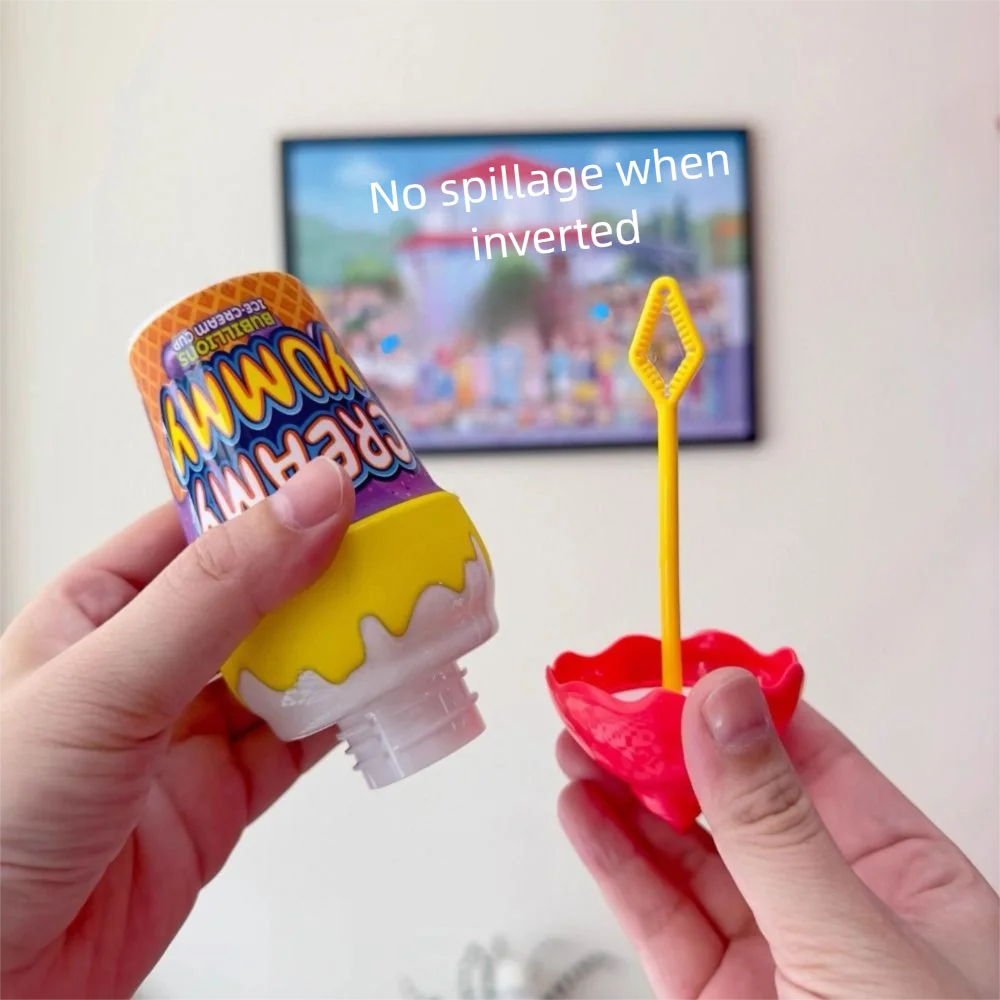 Eis Form Kinder Blase Blasen 30ML Invertiert Ohne Verschütten Flüssigkeit Blase Flasche Tragbare Handheld Blase Wasser