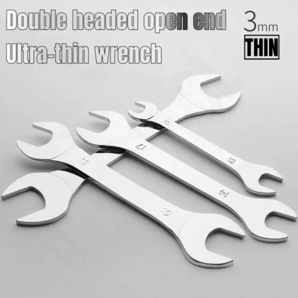 

New 1Pcs 3mm Ultra-thin Thin Open End Wrench Hi-Spec Steel Flat Wrench Tool 6-32mm Multi-Function Double-end Fixed Spanner