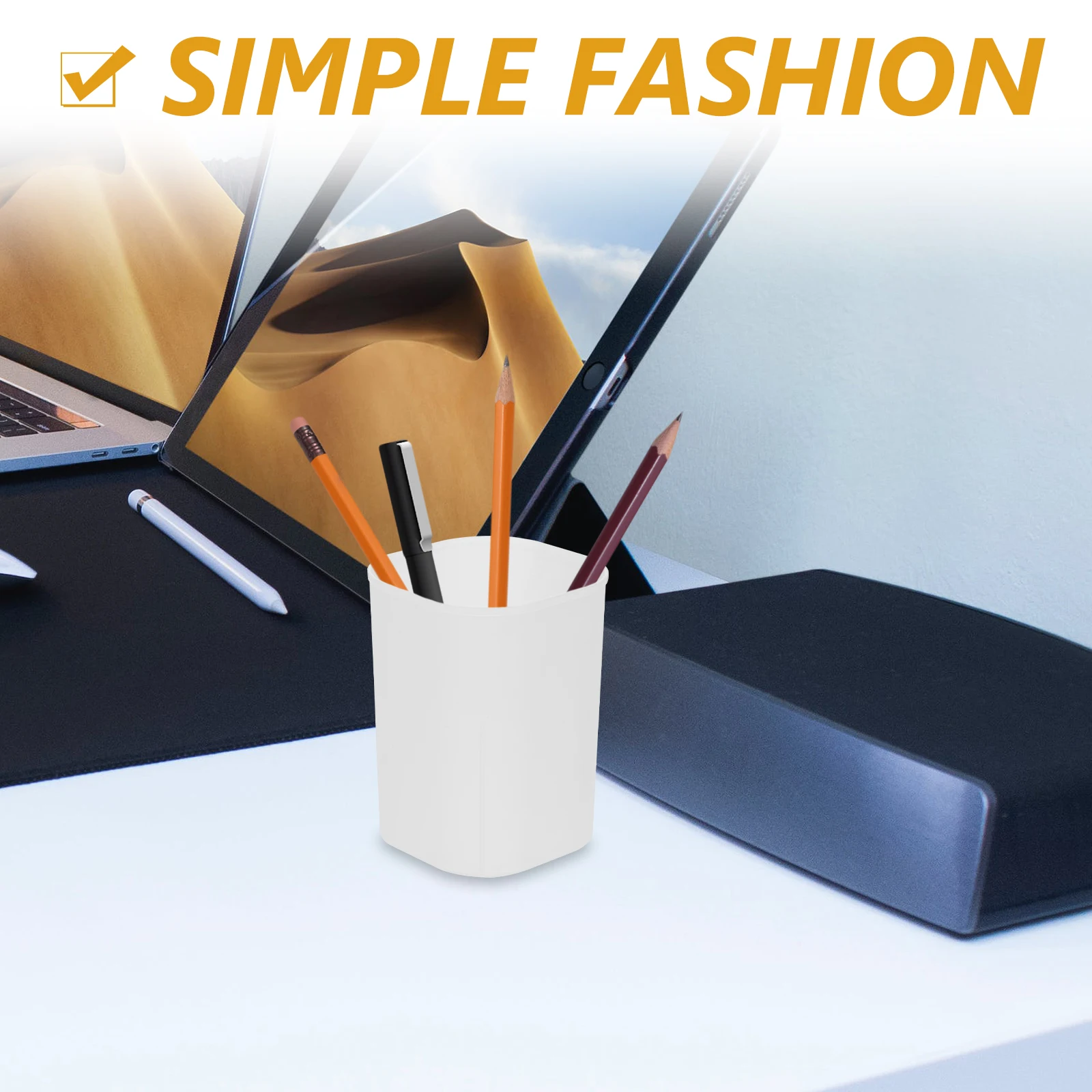 

10 Pcs Pen Holder Transparent Frosted Desk ganizer Large Capacity Storage Pencil Cup Student Gift Sturdy Material Reliable