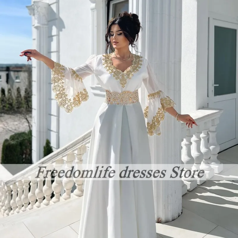 Tradicional Kosovo Vestidos de Noite Queimado Applique Frisado Albanês Mulheres Uma Linha Vestido de Baile Para Vestidos de Festa de Casamento Personalizado