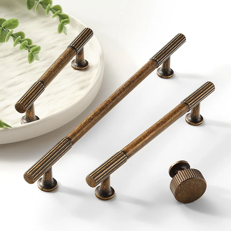 Chinese Style Striped Zinc Alloy Handle  Antique Furniture Knobs Wardrobe Cabinet Drawer Cupboard Wine Door Pulls Home Hardware