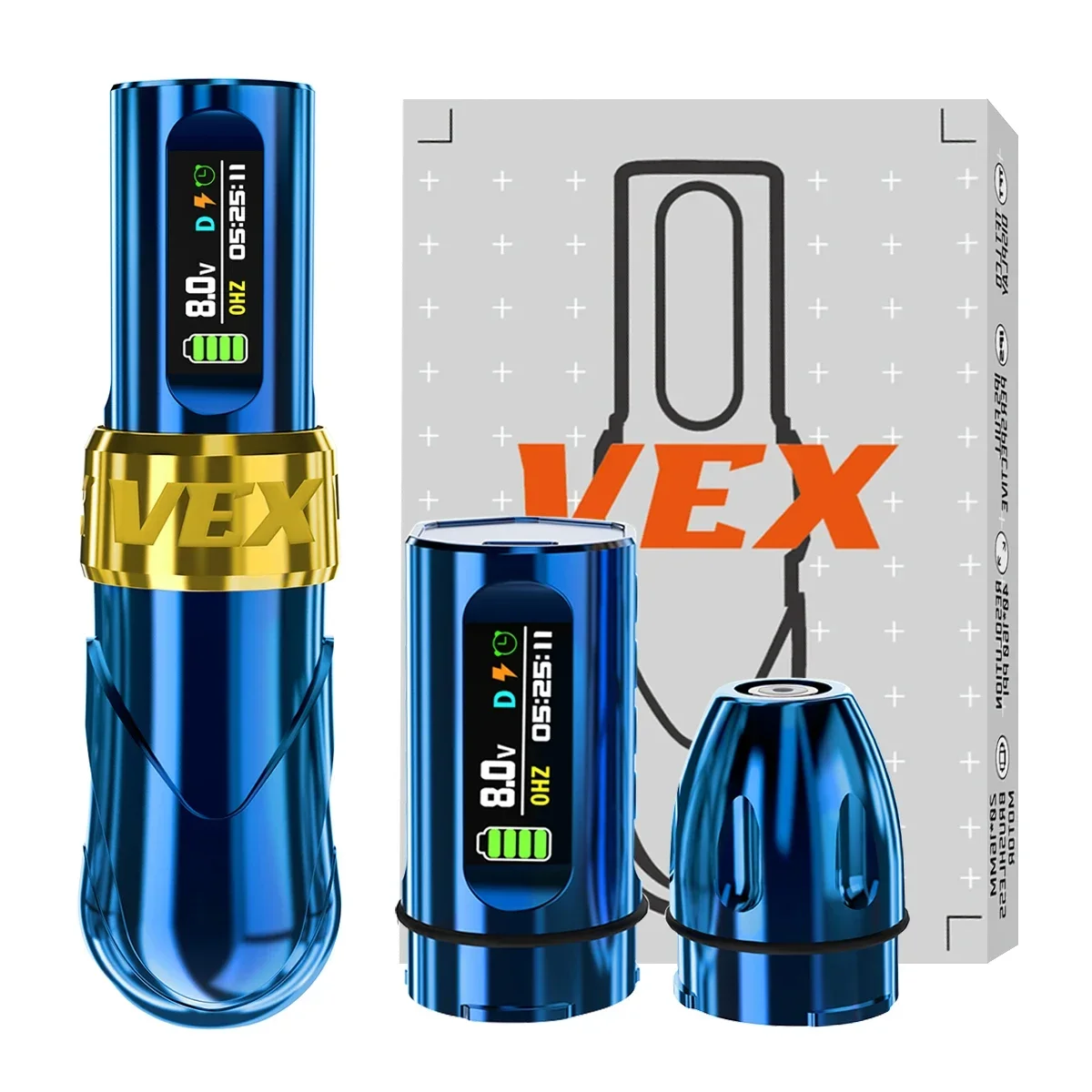 

Professional VEX Wireless Tattoo Machine Pen Brushless Motor LED Display For Permanent Makeup 4.0 mm Stroke Optional