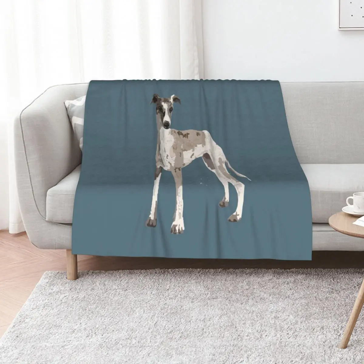 whippet Throw Blanket Faux Fur Soft Warm Blanket for Bed