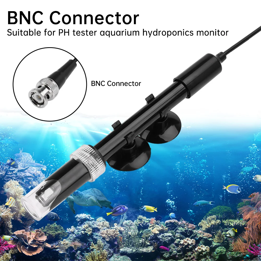 Non-rechargeable PH electrode probe BNC connector for PH tester Hydroponic monitor PH controller For aquariums, hydroponics, etc