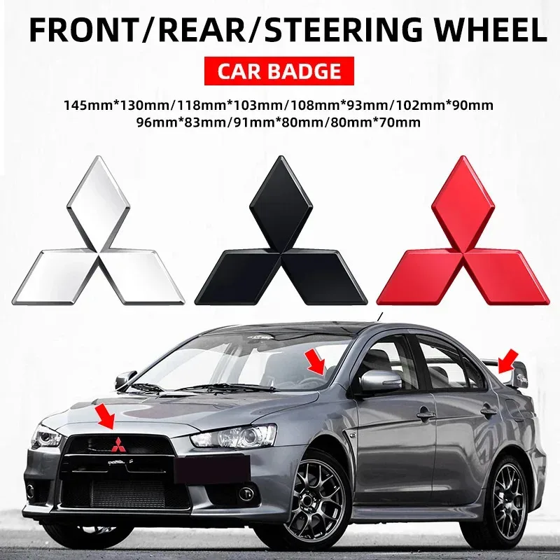Emblema per griglia anteriore auto, adesivo per bagagliaio posteriore per Mitsubishi Pajero Outlander XL Montero Lancer Triton Galant Evo ASX Xpander