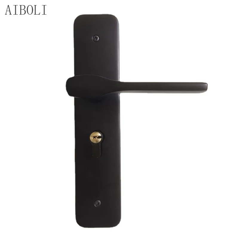 

Black Solid Space Aluminum Door Lock Bedroom Interior Handle Lock Wooden Door Door Lock