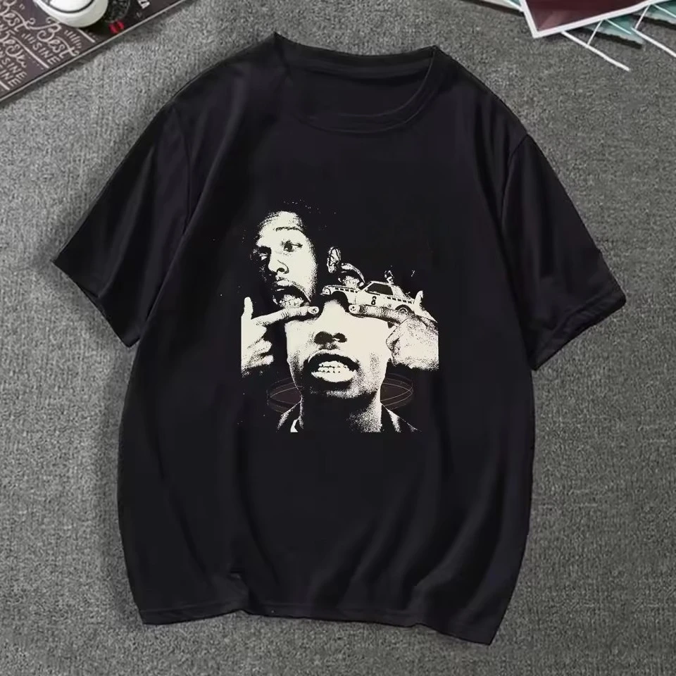 

ASAP Rocky портретная графическая эстетика футболка для мужчин и женщин одежда с коротким рукавом пуловер с круглым вырезом и принтом ретро винтажные футболки