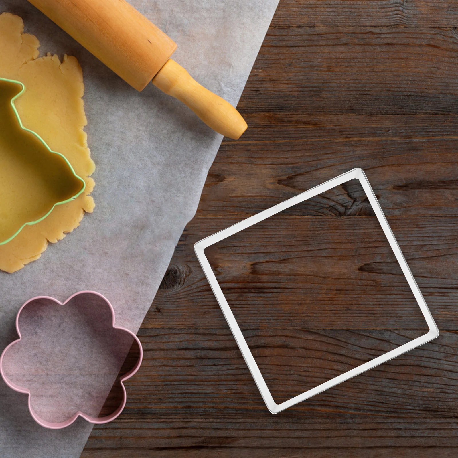 

Square Stainless Steel Cake Ring Mold Non stick Baking Mousse Pastry DIY Cooking Tool Oven Safe Heat Resistant Kitchen Gadgets