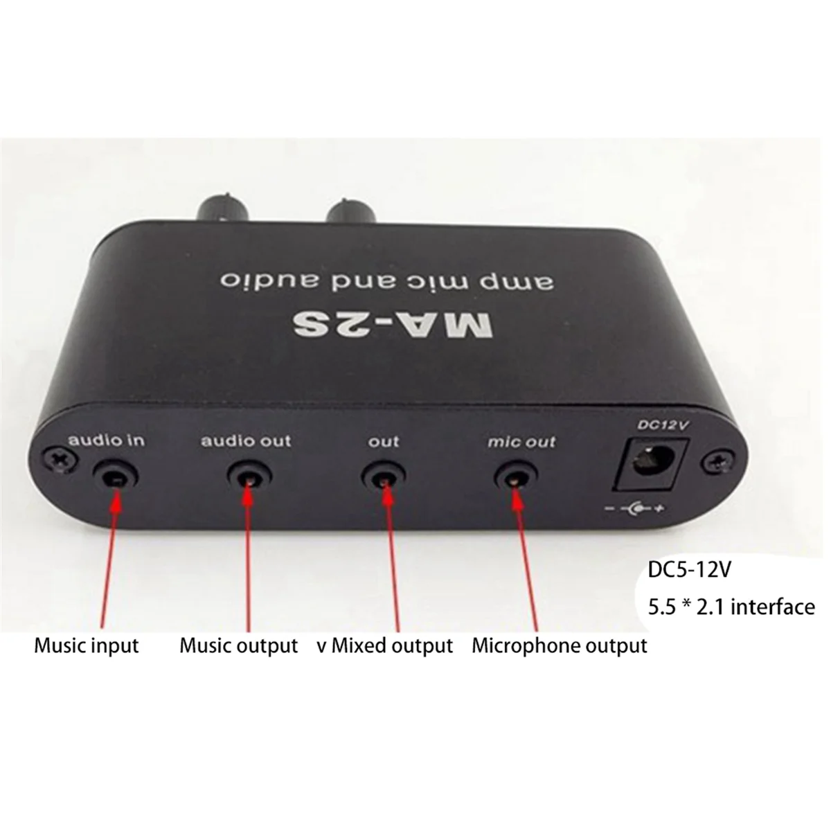 2X เครื่องขยายเสียงไมโครโฟนลำโพงคอนเดนเซอร์3.5mm, บอร์ด MA-2S บอร์ดผสมเครื่องขยายเสียง