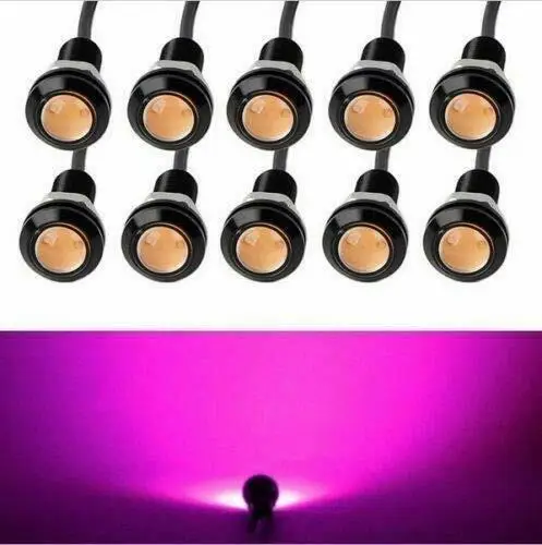 10X 9W 23mm Purple Pink LED Eagle Eye Light Car Fog DRL Reverse Backup Bulb 12V