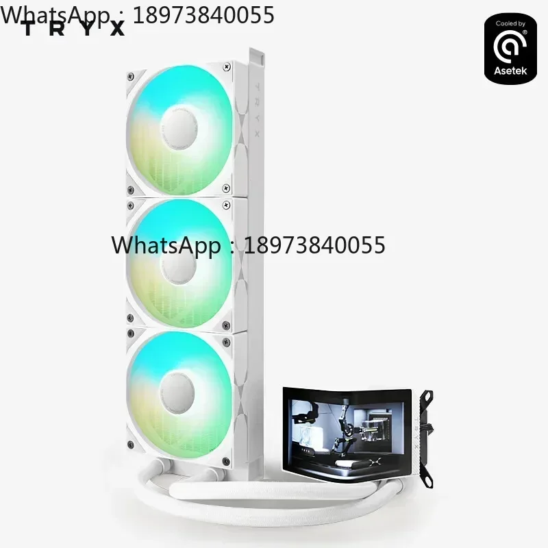 Refrigerador de líquido TRYX PANORAMA 360mm ARGB tela curvada de 6,5 polegadas/Asetek 8a geração/suporte de software KANALI