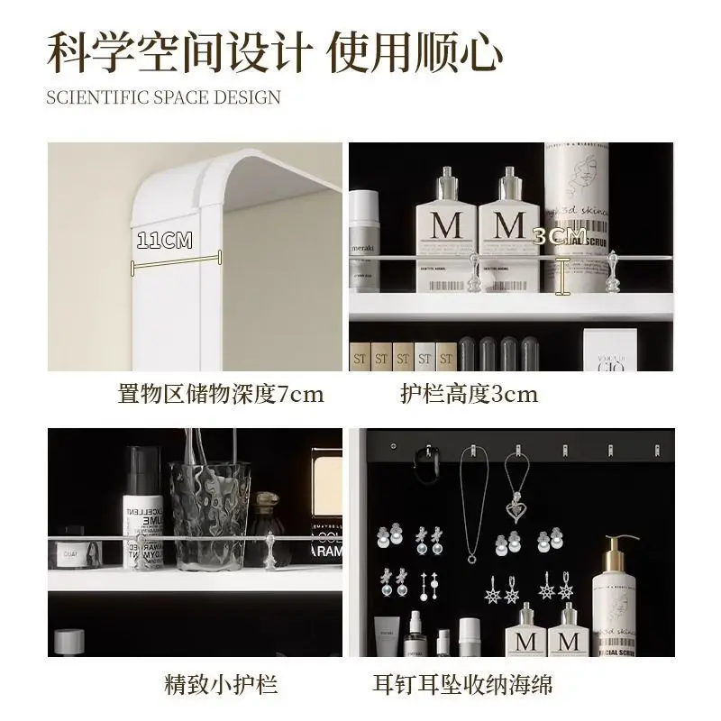 Hidden Push-pull Full-body Mirror Makeup Mirror Jewelry Storage Vanity Mirror Cabinet Integrated Full-length