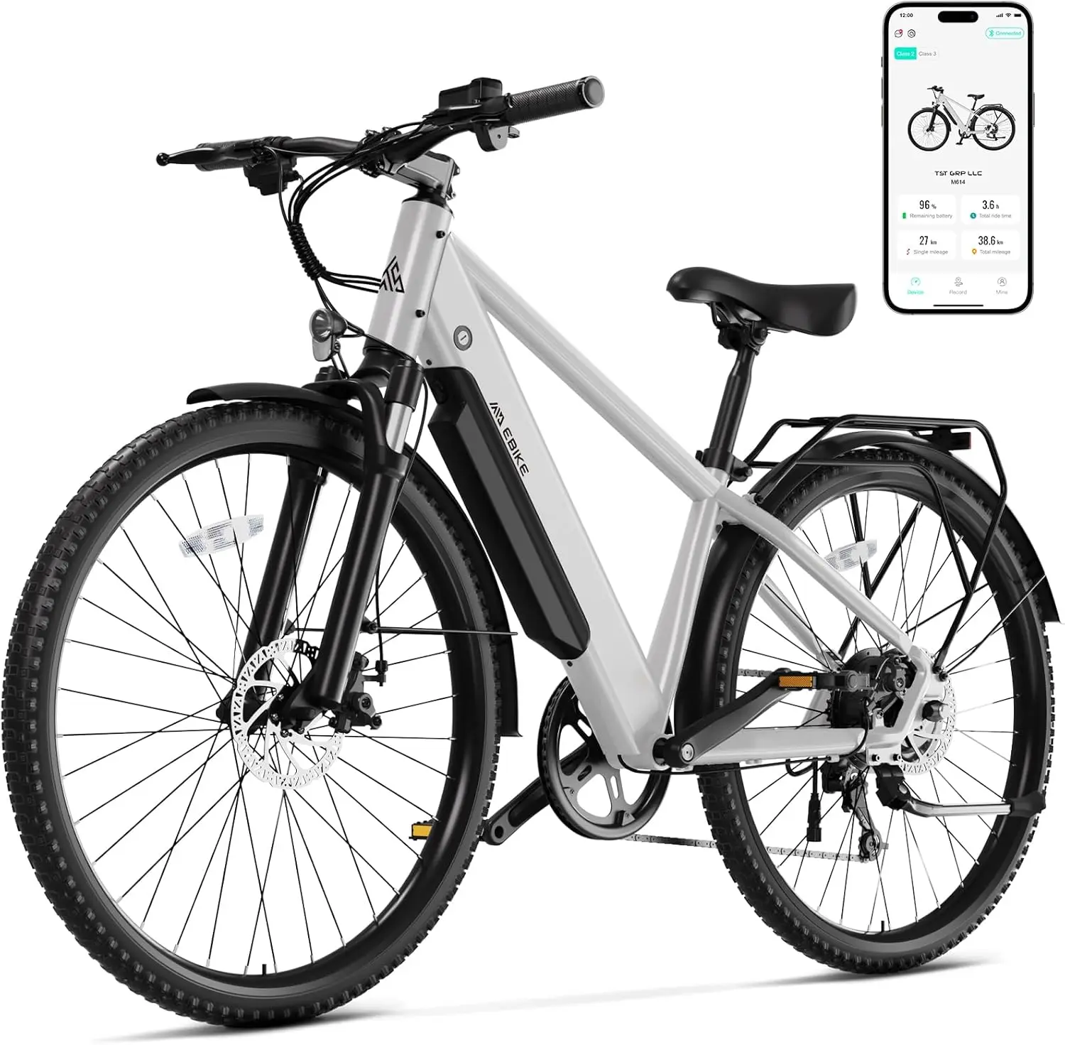 

Электрический велосипед TST: двигатель мощностью 1000 Вт, аккумулятор 36 В/10,4 Ач, скорость 25 миль в час, 7 скоростей. 26-дюймовый пригородный электронный велосипед.