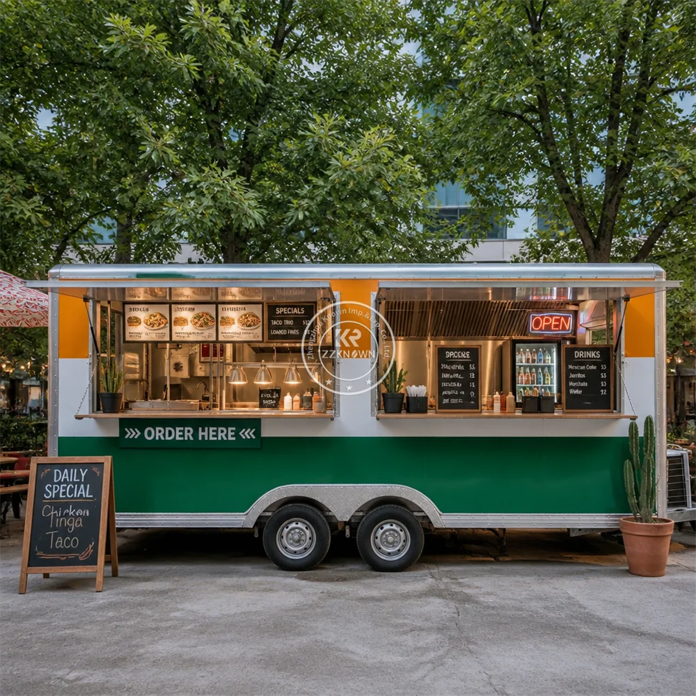 

Mobile Street Fast Food Truck Concession Portable Hot Dog Food Trailer Mobile Stainless Steel Coffee Truck Fully Equipped