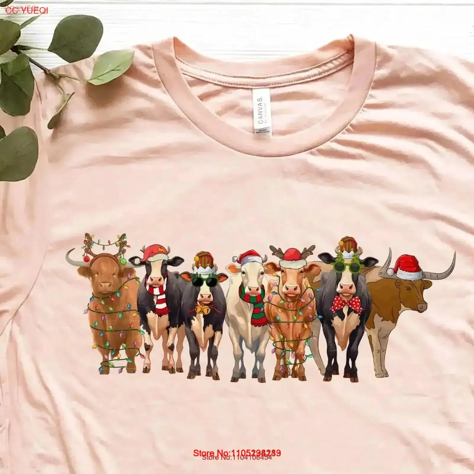 Christmas Cow T Shirt SweaT Farm Santa Claus Family XMAS Shırt vintage Washed Stylish Versatile streetwear vintage Washed