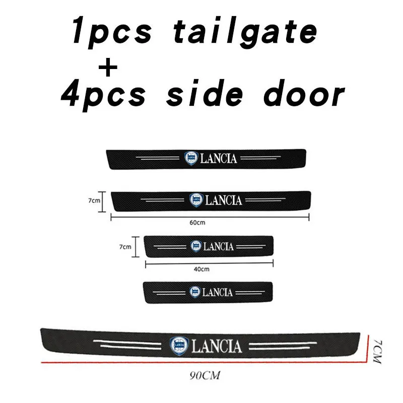 Leather Car Door Sill Plate Protector Stickers for Lancia ypsilon delta musa nera thema STRATOS Y Phedra Car Accessories