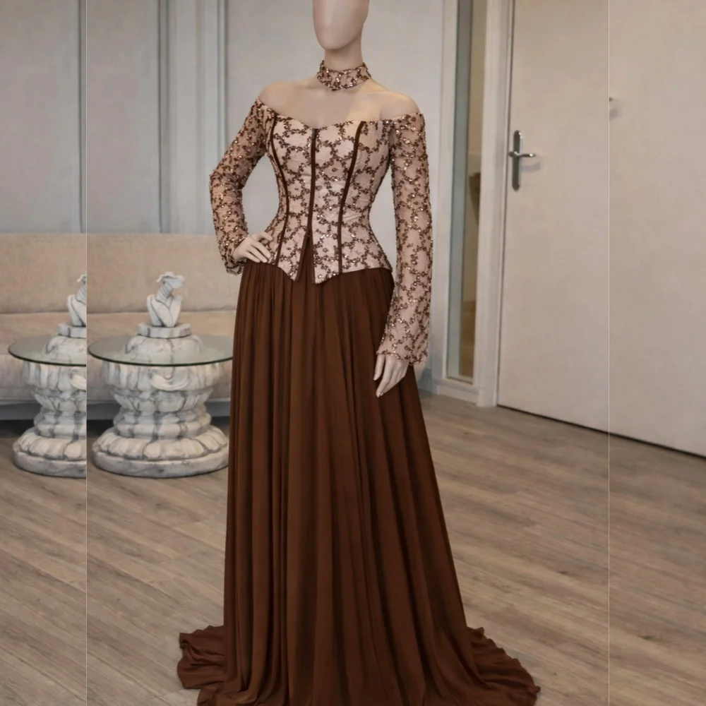 Maßgeschneidertes glitzerndes formelles Abendkleid mit Pailletten, schulterfrei, A-Linie, bodenlang, maßgeschneidert für besondere Anlässe, exquisites Ballkleid