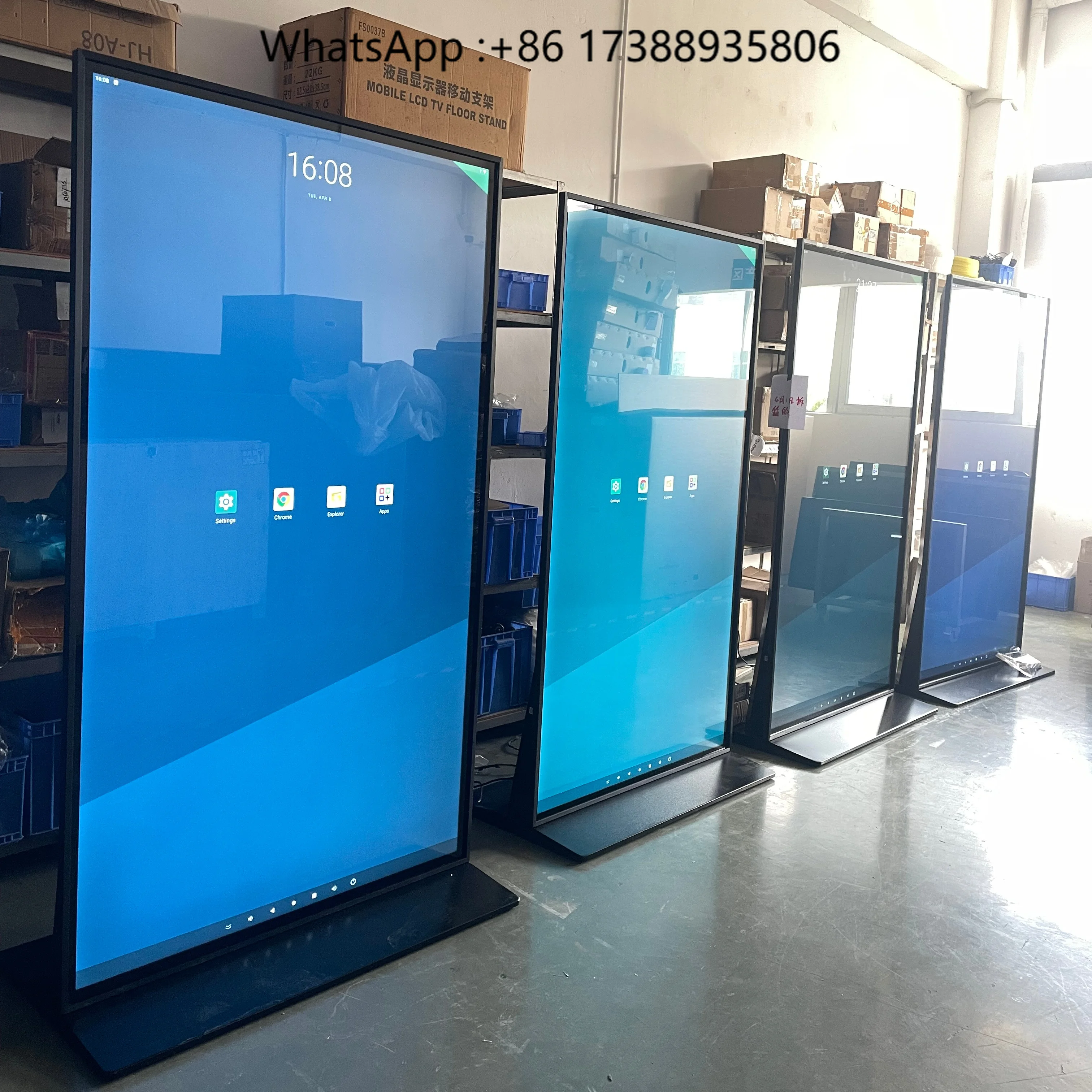 75 85 Inch 4K Full HD Wifi Media LCD Advertising Screen Touch Screen Floor Standing Digital Signage LCD Advertising Display