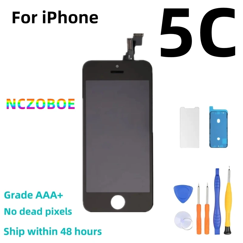 

NCZOBOE Display For iPhone 5 5S 5C 7 8LCD Screen Touch Digitizer Assembly Replacement Installed Front Camera Home Button+Tools