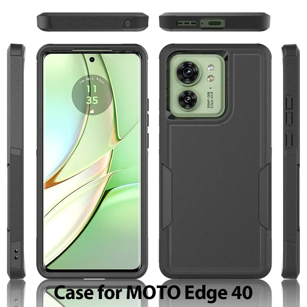 Rugged Armor Shockproof Phone Case for Motorola Moto Edge Plus 2023 40 Neo Pro Soft TPU Frame Hard Plastic Protective Back Cover