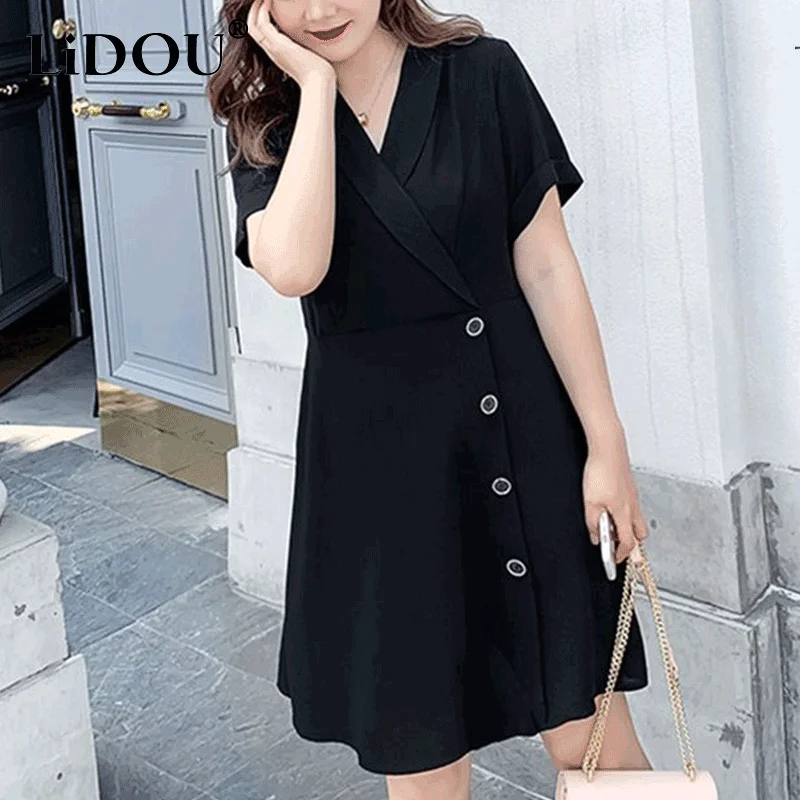 

2023 New Korean Fashion Aesthetic Sweet Chic Street Vintage Gentle Grace Office Lady Dress Slim Solid Color Black Skirt Women