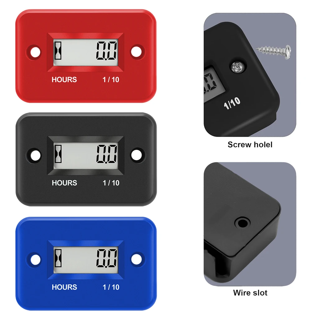 

Waterproof Lcd Display Digital Hours Meter Motorcycle Parts Gauges Engine Timer Working Time Gause for Atv Boat Moto instruments