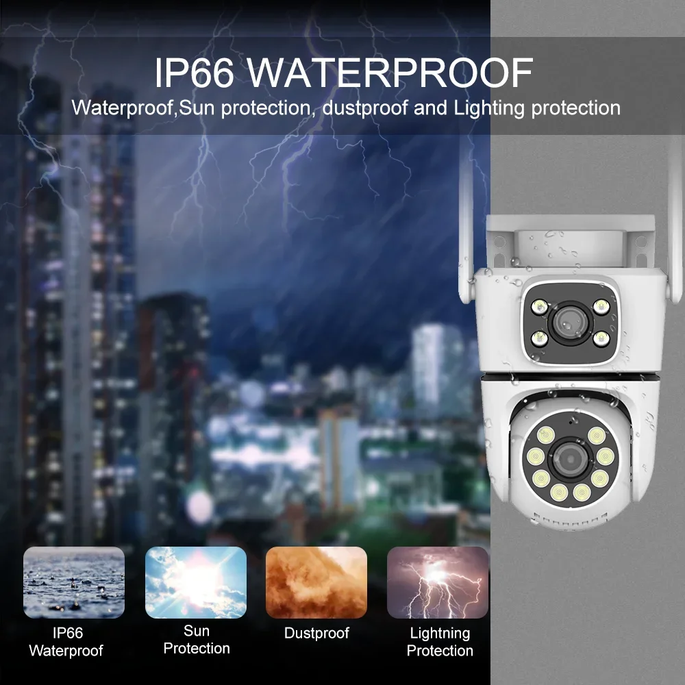 5G 10MP 12MP Tuya Wifi PTZ Camera Dual Lens Security Camera IR Human Detection Outdoor Wireless Surveillance  Camera Tuya