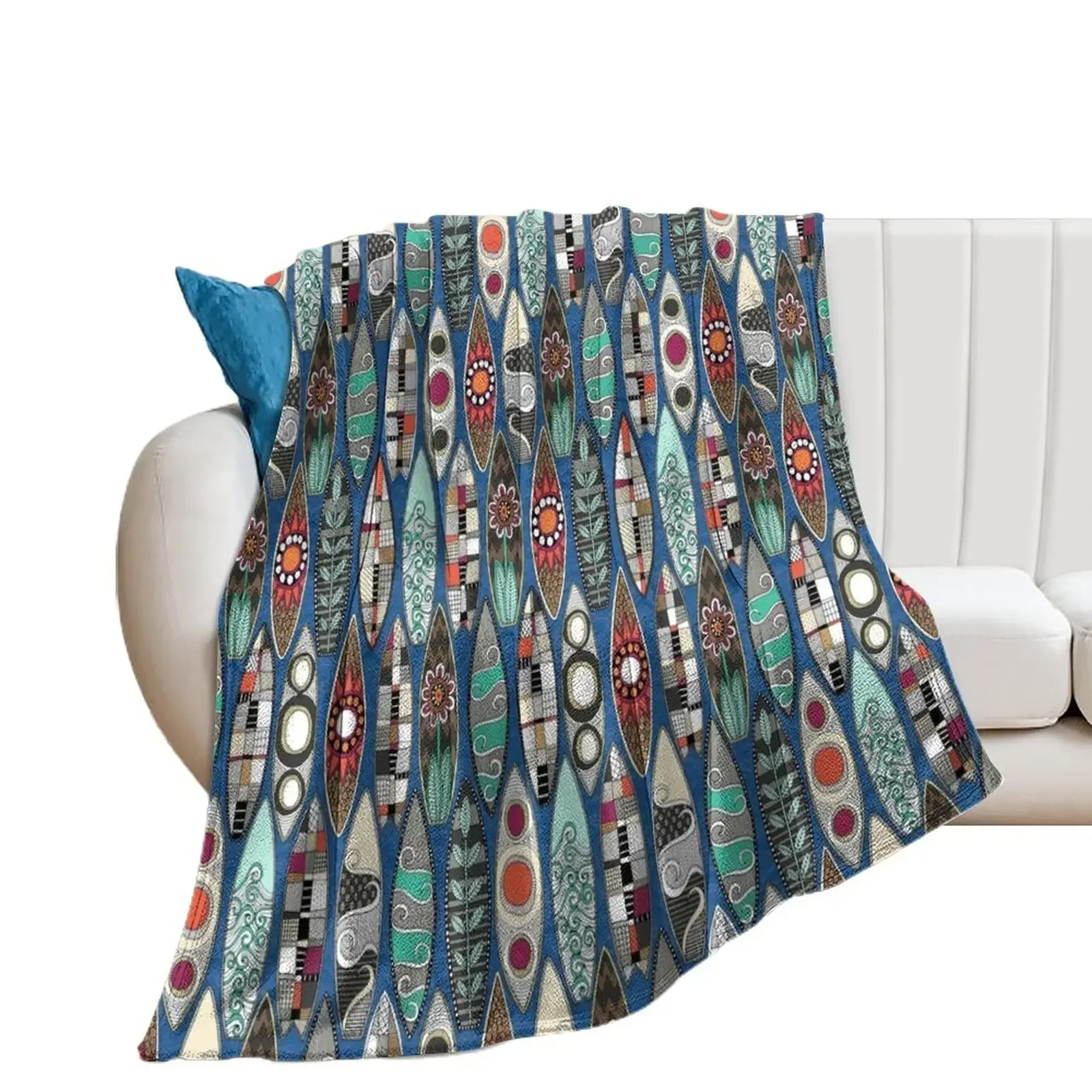 surfboards blue Throw Blanket Blankets For Bed Blankets For Sofas Retros Blankets