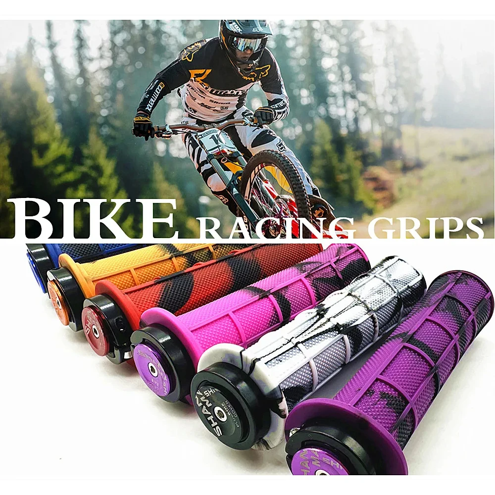 

Universal Mixed Color Bicycle Grip Single Side Lock Rubber Non-slip Soft Shock Absorbing Mountain Bike Handle Grip Cycling Parts