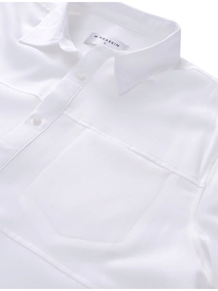 Camisa ajustada de manga larga para hombre, ropa Formal de negocios, talla grande, primavera y verano