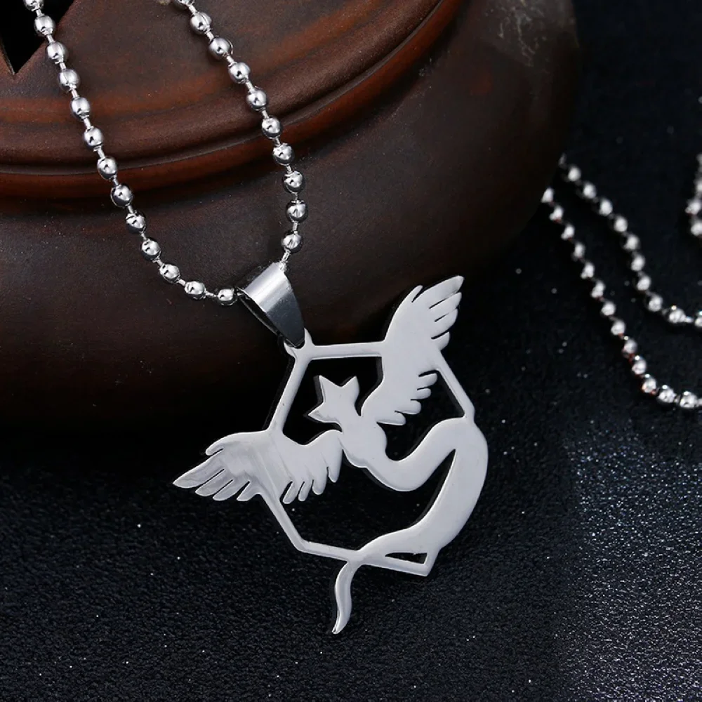 Stainless Steel Three Goblins Animatio Pocket Monster Pendant Necklace Men Women Round Beads Chain Jewelry Gift Drop Shipping