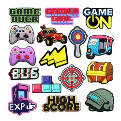 1 Pcs Original Game PUBG Style PVC Shoe Charm Decorations Designer Shoe upper Accessories GamePad Helmets Scopes Shapes Clog Pin