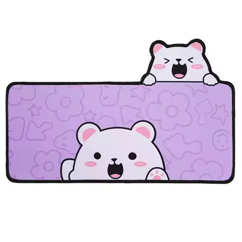 Bear Mouse Pad Anime Kawaii Cute Bear Cartoon Desk Mat Keyboard Gaming Mousepad Keyboard Pad Large Deskmat Color Random