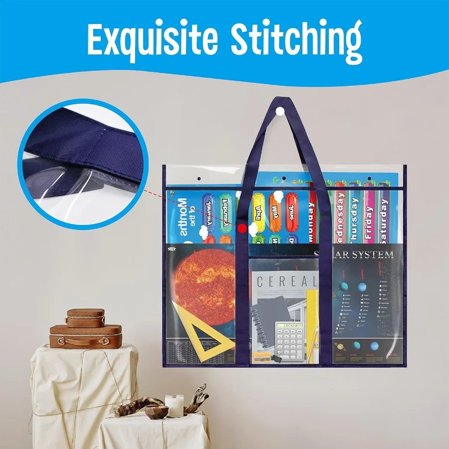 Quadro de avisos cartaz arte pvc armazenamento bolso gráfico com acessórios bolso 30.5x24.8 para sala de aula escritório e organização casa