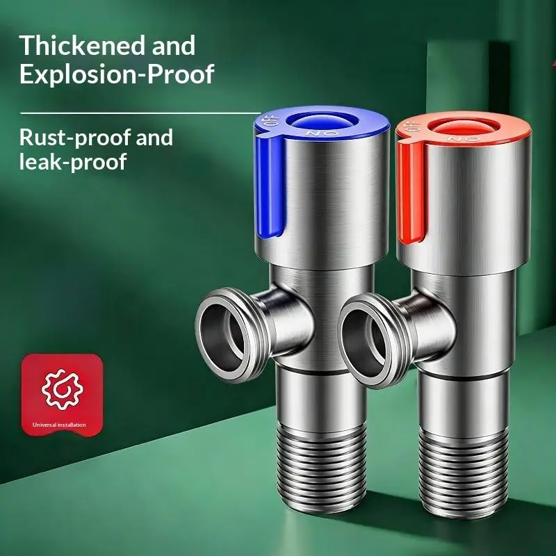 For Kitchen Bathroom Accessories Stainless Steel Hot Cold Inlet Valve Toilet Filling Angle Valves Sink Basin Water Heater Faucet