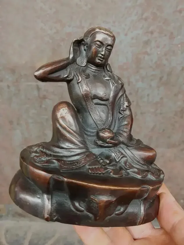 Milarepa Millerji Buddha Ascetic Buddhism Old Bronze Statue (1040～1123)