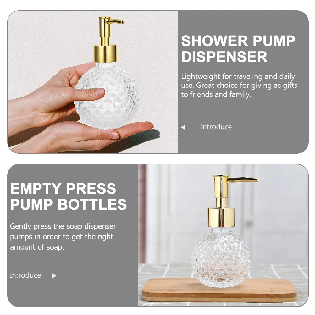 

2Pcs Press Pump Soap Dispenser Portable Refillable Lotion Shampoo Bottle for Home Bathroom Kitchen Use