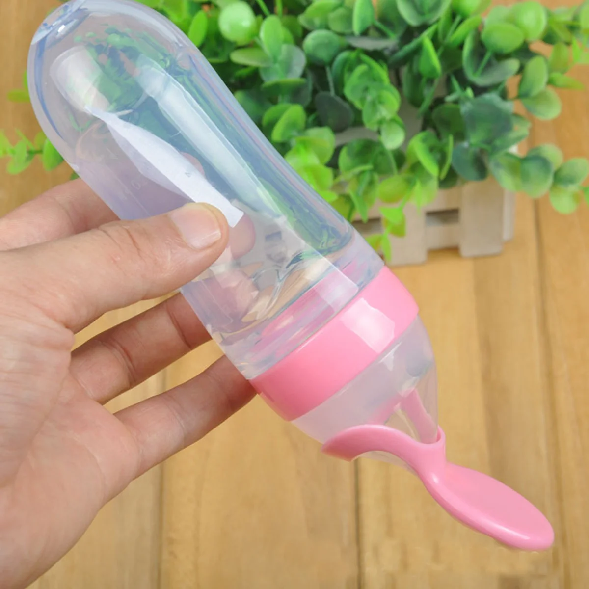 

90ml Infant Silicone Squeeze Feeder Bottle Spoon Cover Rice Cereal Feeding Aid for Baby Food Baby Squeeze Feeder