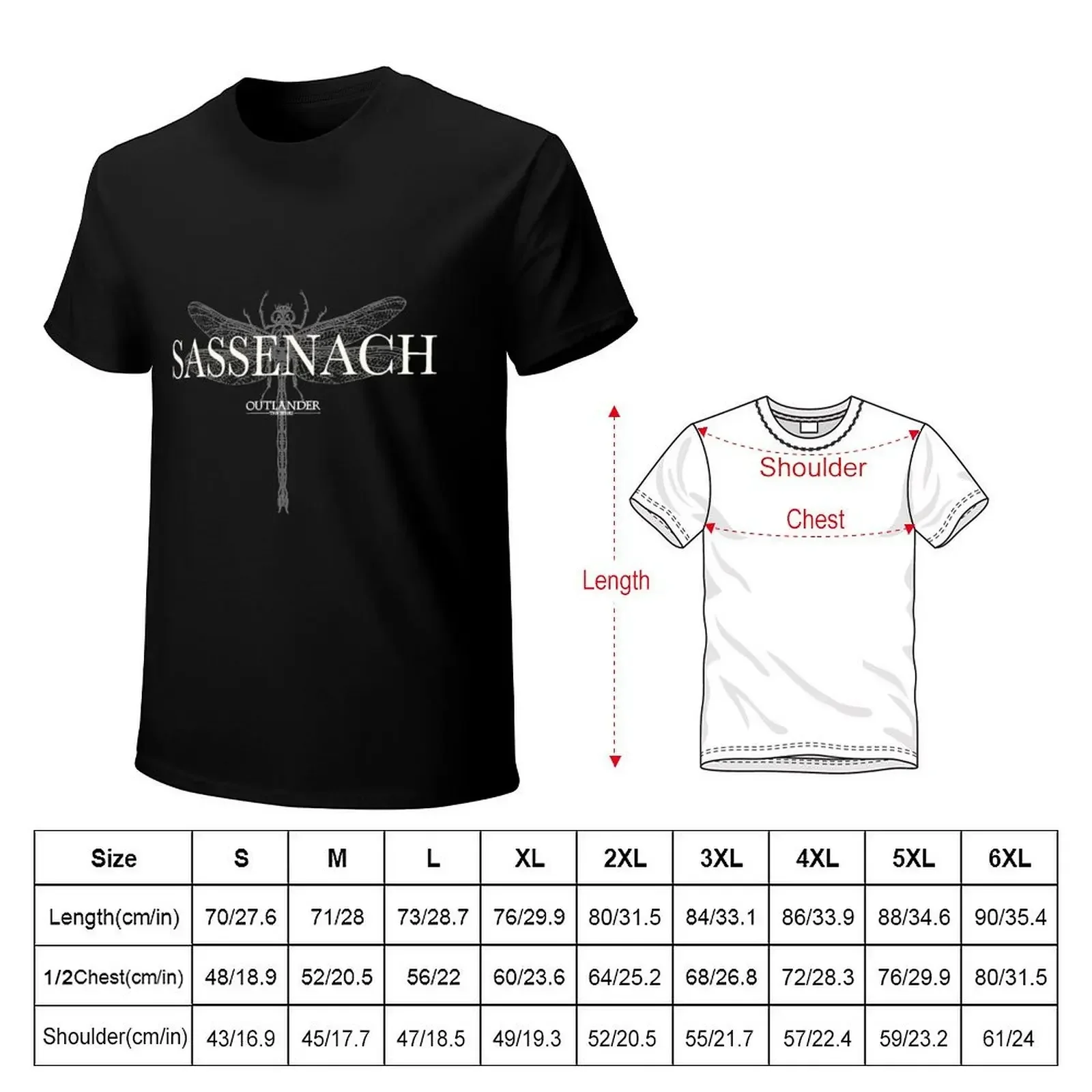 Outlander Sassenach Dragon Fly Line Art T-shirt blanks summer clothes customizeds men t shirt