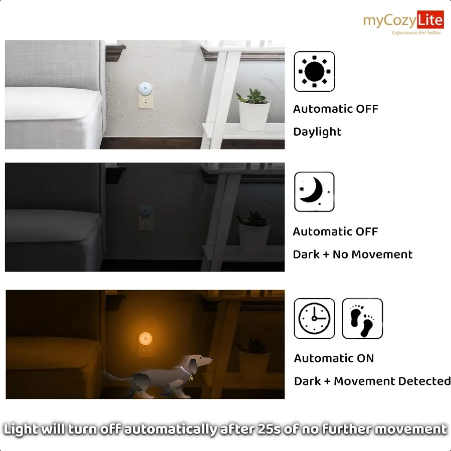 Amber Night Light Motion Sensor Night Light Plug in Blue Light Blocking Automatic Nightlight 2 Pack Night Lights Plug into Wall