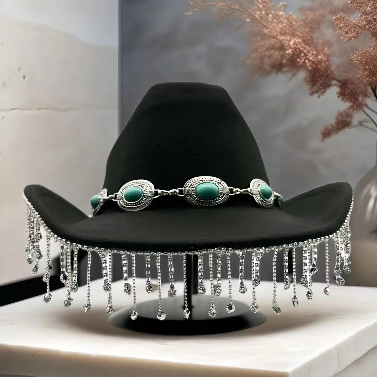 

HongLuan Sombrero Ковбойская шляпа со стразами для ковбойской вечеринки, ковбойские шляпы, праздничные аксессуары, украшения для вечеринки в стиле пастушки