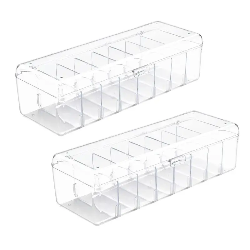 

[NEW!A93G】 2PCS Trading Card Storage Box Card Storage Box Plastic Trading Card Case With Removable Dividers For Standard Card