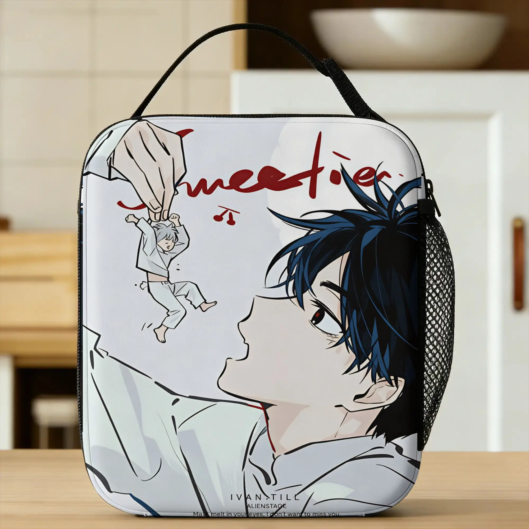 Ivan Alien Stage Anime Lunch Bag  Office Lunch Box For Women Kawaii Print Tote Food Bags Oxford Portable Cooler Bag
