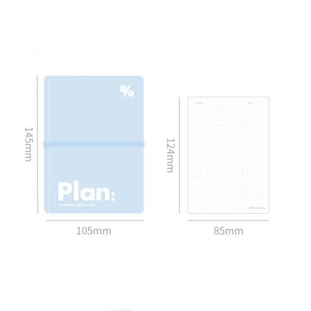 Pratico mini taccuino tascabile da 44 fogli, copertina impermeabile a fogli mobili a 6 anelli, manuale portatile, mini diario bianco blu, regali