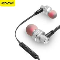 Awei ES-10TY Wired Headphones With Mic Metal In-Ear Earphones Super Bass Stereo Sports Headset For Mobile Phone Earbuds 3.5mm