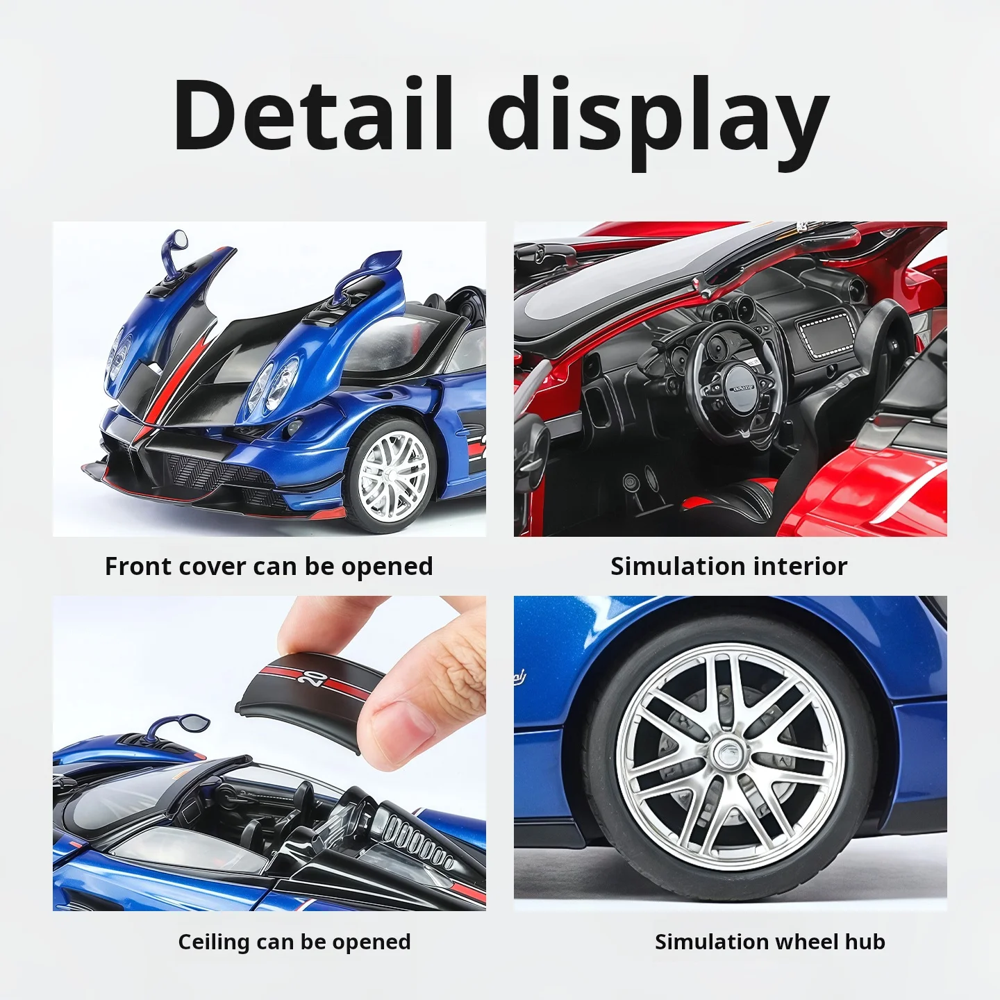 Oficial autorizado 1:32 pagani huayra supercar modelo premium carro de brinquedo luzes e sons puxar para trás carro de brinquedo meninos presente colecionáveis