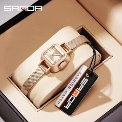 Sanda 1117 Madam Ladies Quartz Wristwatch Dress Watch Woman Crystal Watches Gold Silver Clock Women Mini Montre Femme