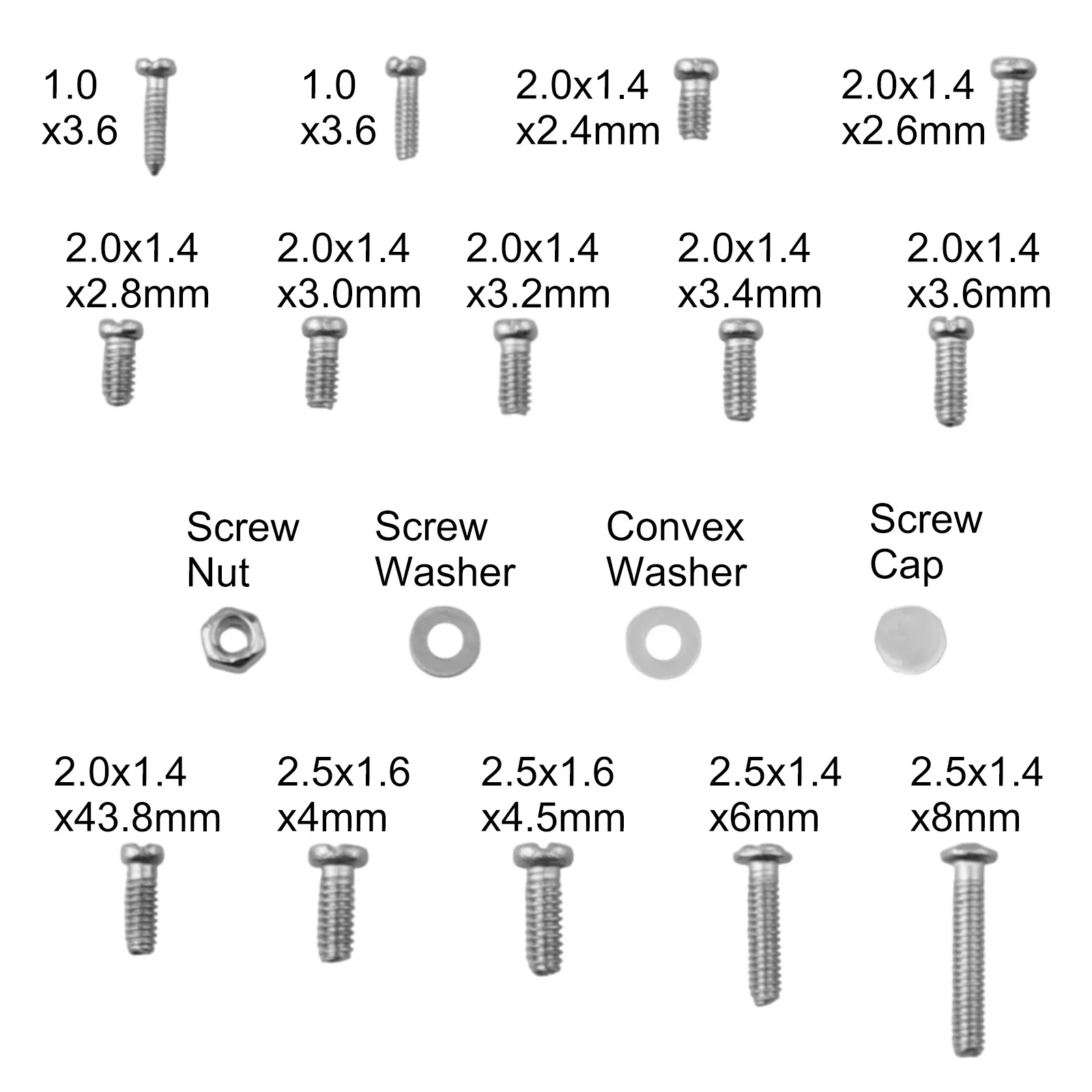 Home Repair DIY Projects Sunglasses Screw Set Complete Screw Set For Repairs 1000pcs Screws For Eyeglasses And Watches