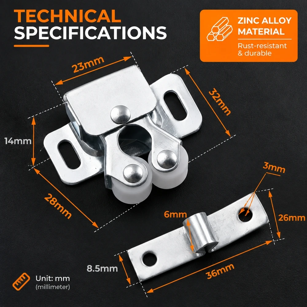 Magnetic Cabinet Door Catch Touch Latch Push Open Self Closing Hardware for Kitchen Cupboards Wardrobes