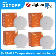 Lot de 4 capteur intelligent de température et d'humidité SONOFF SNZB-02P Zigbee